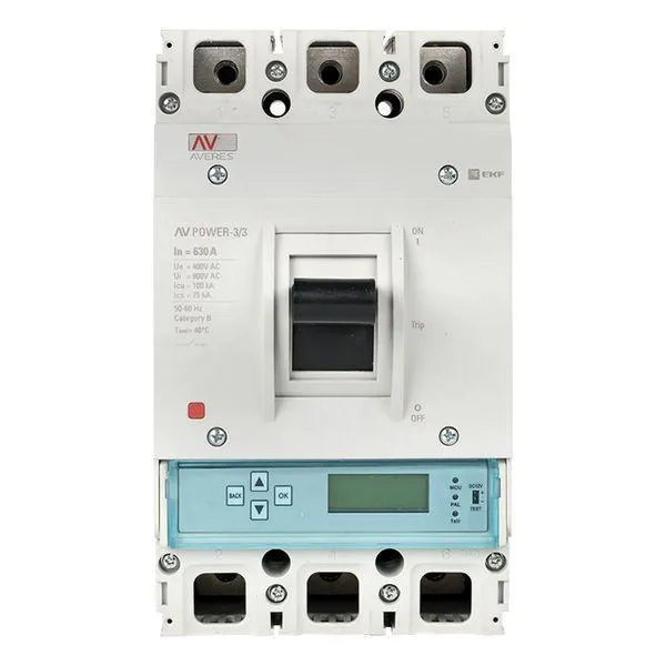 Автоматический выключатель av power-3/3 630а 100ka etu6.0 averes EKF MCCB-33-630H-6.0-AV