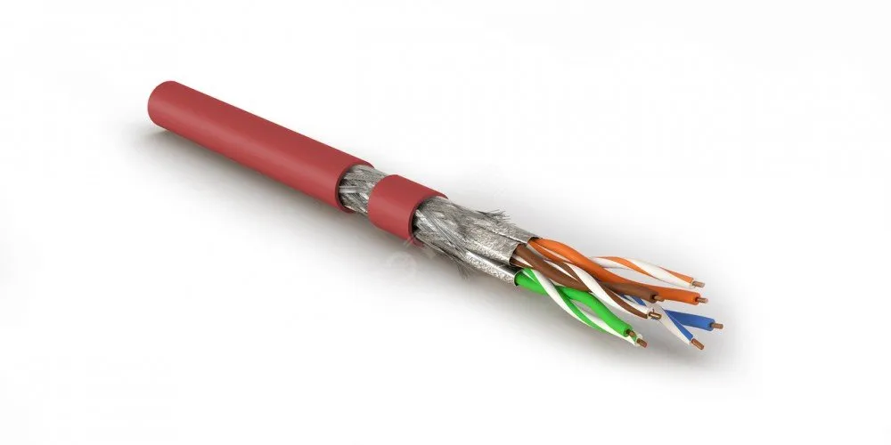 Витая пара S/FTP кат 8.1 4 пары AWG23 solid IN LSZH нг(А)-HF красный 500м