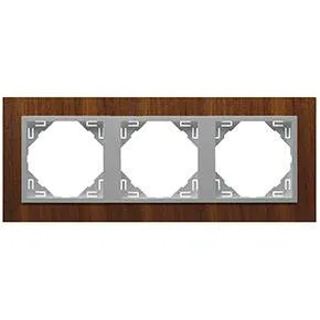 Efapel 90930 TNA 3-х местная рамка, орех/алюминий Efapel 90930 TNA