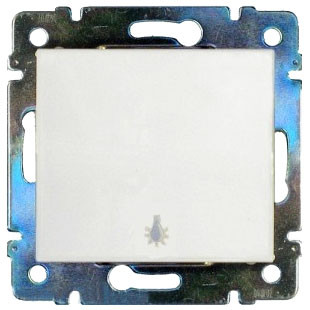 LEGRAND 774412 Выключатель 1-клавишный, без фиксации, с символом лампы, 10А, 250В, белый, Valena