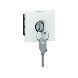 LEGRAND 076630 Выключатель с ключом для светильников BAES, 2 модуля, белый, Mosaic