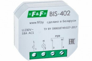 Реле импульсное BIS-402 (для установки в монтажную коробку 230В 8А 1Z IP40) F&F EA01.005.002