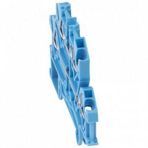 LEGRAND 037207 Клемма пружинная 4мм, двухполюсная, четыре проводника, двухъярусная шаг 5мм, цвет синий