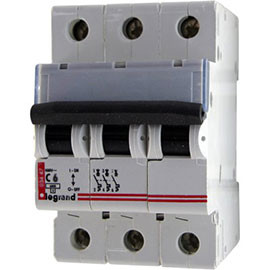 LEGRAND 409251 Автоматический выключатель, серия DX3, C6A, 6A, 3-полюсный