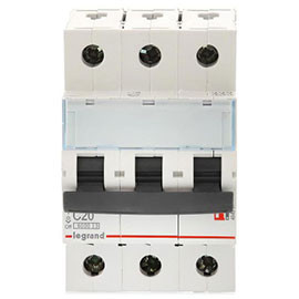 LEGRAND 404057 (604836) Автоматический выключатель, серия TX3, C20A, 20A, 3-полюсный