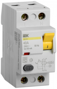 IEK MDV10-2-040-030 Выключатель диф. тока 2п 40A 30mA тип AC ВД1-63