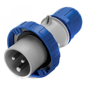 DKC / ДКС DIS2183233F Вилка кабельная прямая, безвинтовой зажим, 32А, 2P+E, IP67, 6ч, для сечения кабеля 2,5-6,0мм2, 230В, цвет синий