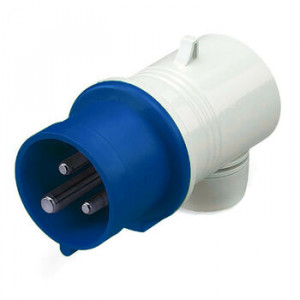 DKC / ДКС DIS2211633 Вилка кабельная угловая, винтовой зажим, 16A, 2P+E, IP44, для сечения кабеля 1,0-2,5мм2, 230В, цвет синий