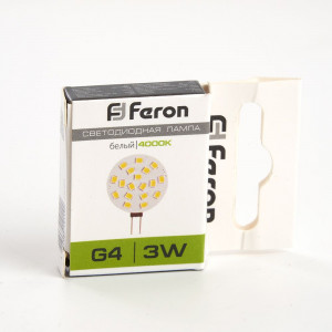 Лампа светодиодная Feron LB-16 G4 3W 4000K 25093