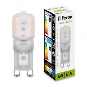 Лампа светодиодная Feron LB-430 G9 5W 4000K 25637