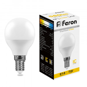 Лампа светодиодная Feron LB-95 Шарик E14 7W 2700K 25478