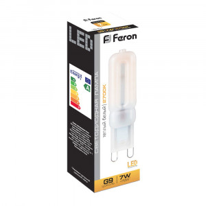Лампа светодиодная Feron LB-431 G9 7W 2700K 25755