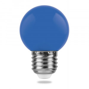 Лампа светодиодная Feron LB-37 Шарик E27 1W Синий 25118