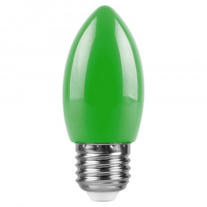 Лампа светодиодная Feron LB-376 свеча E27 1W зеленый 25926