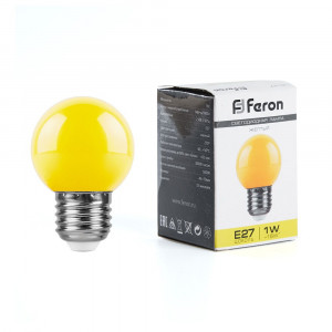 Лампа светодиодная Feron LB-37 Шарик E27 1W желтый 25879