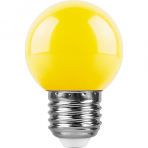 Лампа светодиодная Feron LB-37 Шарик E27 1W желтый 25879