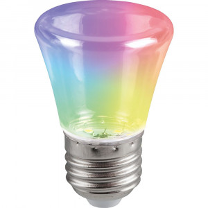 Лампа светодиодная Feron LB-372 Колокольчик прозрачный E27 1W RGB быстрая смена цвета 38131