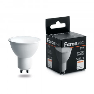 Лампа светодиодная Feron.PRO LB-1608 GU10 8W 2700K 38092