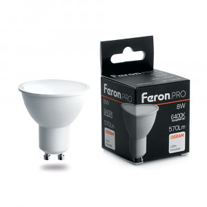 Лампа светодиодная Feron.PRO LB-1608 GU10 8W 6400K 38094