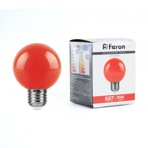 Лампа светодиодная Feron LB-371 Шар E27 3W красный 25905