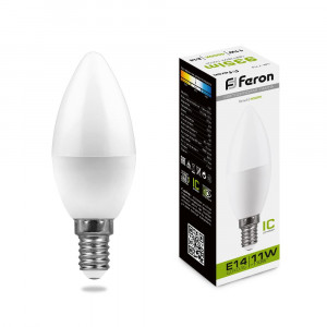 Лампа светодиодная Feron LB-770 Свеча E14 11W 4000K 25942