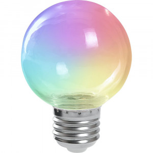 Лампа светодиодная Feron LB-371 Шар прозрачный E27 3W RGB быстрая смена цвета 38130