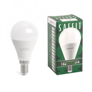 Лампа светодиодная SAFFIT SBG4515 Шарик E14 15W 6400K 55211