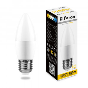 Лампа светодиодная Feron LB-970 Свеча E27 13W 2700K 38110