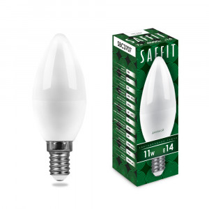Лампа светодиодная SAFFIT SBC3711 Свеча E14 11W 6400K 55171