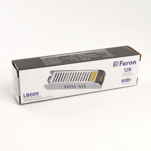Трансформатор электронный для светодиодной ленты 60W 12V (драйвер), LB009 Артикул 48008