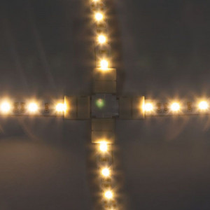 Комплект Х коннекторов с соединителем для светодиодной ленты RGB (5050/10мм), LD192 Артикул 23139