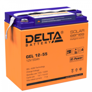 Аккумуляторная батарея для ИБП гелевый Delta GEL 12-55 12В 55 Ач