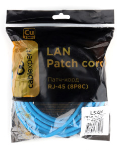 Патч-корд LSZH медный UTP Cablexpert PP30-5M/B