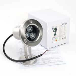 Светодиодный прожектор подводный Feron LL-822, 3W, AC24V, низковольтный, RGB, металлик, 80*80*130mm, IP68 48467