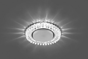 Светильник встраиваемый с белой LED подсветкой Feron CD4027 потолочный GX53 без лампы прозрачный 29541