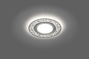 Светильник встраиваемый с белой LED подсветкой Feron CD951 потолочный MR16 G5.3 белый матовый