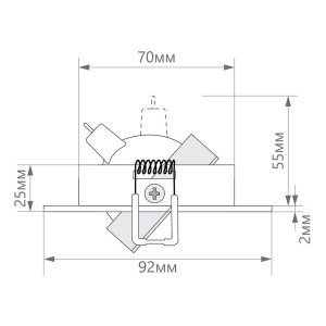 Светильник встраиваемый Feron DL2811 потолочный MR16 G5.3 хром 32645