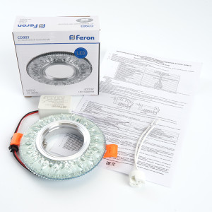 Светильник встраиваемый с белой LED подсветкой Feron CD903 потолочный MR16 G5.3 белый