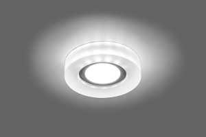 Светильник встраиваемый с белой LED подсветкой Feron CD8080 потолочный MR16 G5.3 белый матовый