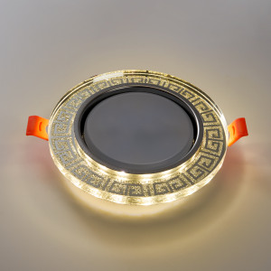 Светильник встраиваемый с белой LED подсветкой Feron CD4981 потолочный GX53 без лампы, прозрачный, золото 41907