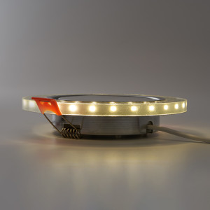 Светильник встраиваемый с белой LED подсветкой Feron CD4981 потолочный GX53 без лампы, прозрачный, золото 41907
