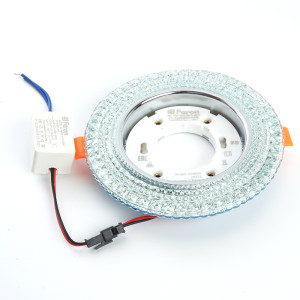 Светильник встраиваемый с белой LED подсветкой Feron CD4020 потолочный GX53 без лампы прозрачный 29473