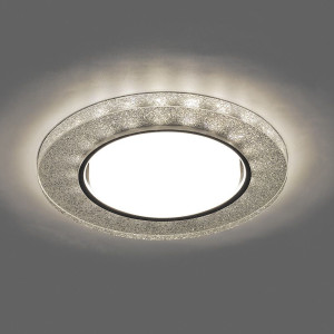 Светильник встраиваемый с белой LED подсветкой Feron CD4041 потолочный GX53 без лампы, серебро, хром 40518