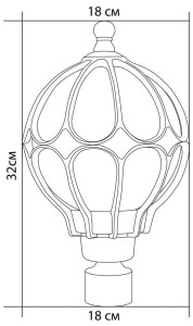 Светильник садово-парковый Feron PL3703 круглый на столб 60W 230V E27, черное золото 11359