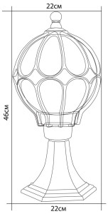 Светильник садово-парковый Feron PL3804 круглый на постамент 60W 230V E27, черное золото 11365