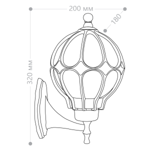 Светильник садово-парковый Feron PL3701 круглый на стену вверх 60W 230V E27, черное золото 11349