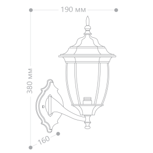 Светильник садово-парковый Feron PL6301 шестигранный на стену вверх 60W E27 230V, черное золото 11897