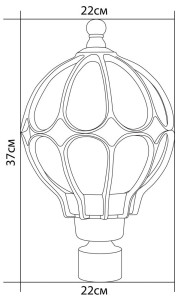 Светильник садово-парковый Feron PL3803 круглый на столб 60W 230V E27, черное золото 11360