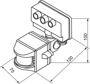 Датчик движения 1200W 10m 120° белый, SEN15/LX02 артикул 22003