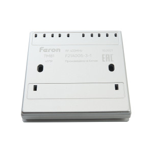 Кнопка-выключатель беспроводной FERON TM81 230V, 500W, одноклавишный, серебро 41719